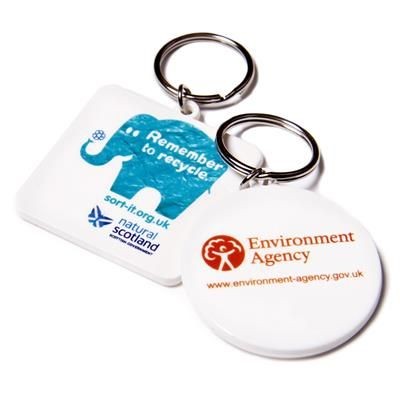 RECYCLED CIRCLE 45MM KEYRING.