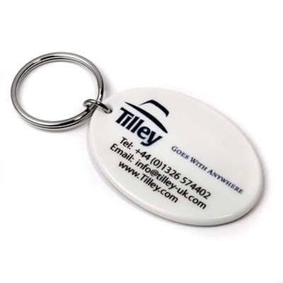 Picture of RECYCLED 50MM OVAL KEYRING.