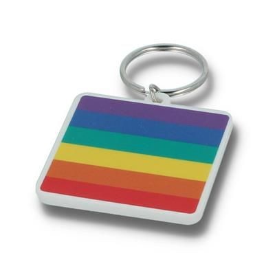 PRIDE 45MM SQUARE KEYRING.