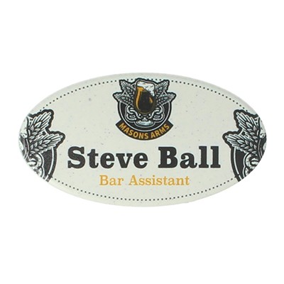 Picture of ECO RECYCLED OVAL ESSENTIAL NAME BADGE