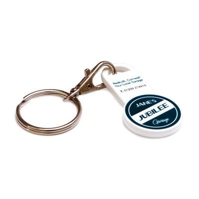 Picture of RECYCLED TROLLEY COIN KEYRING.