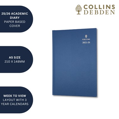 Picture of COLLINS DESK A5 WEEK TO VIEW MID YEAR DIARY