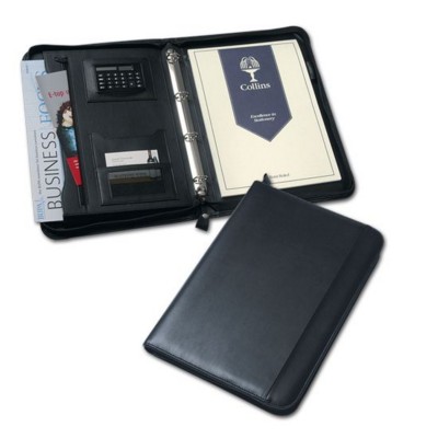 Picture of COLLINS PU CONFERENCE RING BINDER with Zipper in Black.