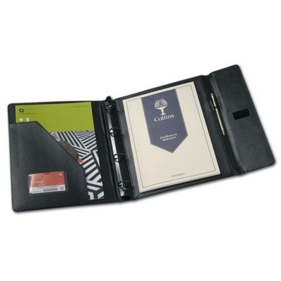 Picture of COLLINS PU EXECUTIVE RING BINDER CONFERENCE FOLDER in Black.