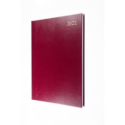 Picture of COLLINS ESSENTIAL A4 DAY PAGE DIARY in Burgundy.