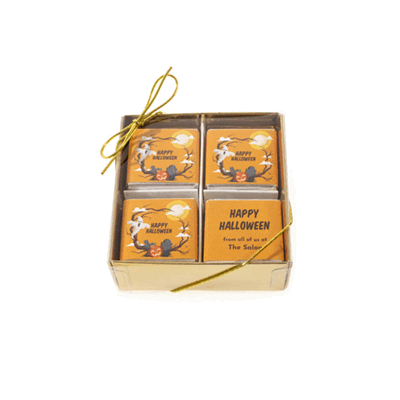 Picture of HALLOWEEN 20 NEAPOLITAN CHOCOLATE GIFT BOXES with Bow.
