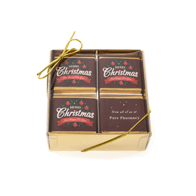 Picture of CHRISTMAS 20 NEAPOLITAN CHOCOLATE GIFT BOX with Bow.
