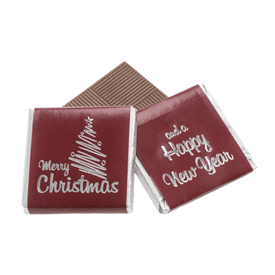 CHRISTMAS NEAPOLITAN CHOCOLATE SQUARE SINGLE COLOUR.