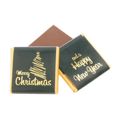 CHRISTMAS NEAPOLITAN CHOCOLATE SQUARE SINGLE COLOUR.