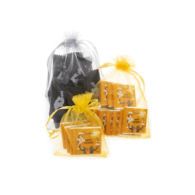 Picture of HALLOWEEN ORGANZA GIFT BAGS with Chocolate or Sweets, Eco-friendly.