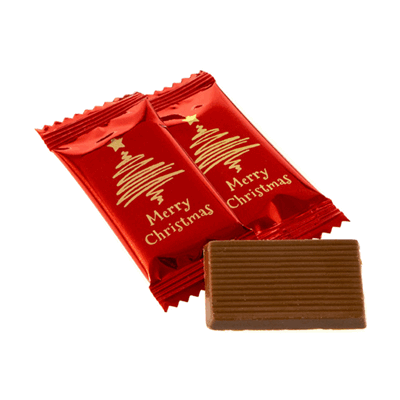 CHRISTMAS PETIT CHOCOLATE RECTANGULAR MINI BARS.
