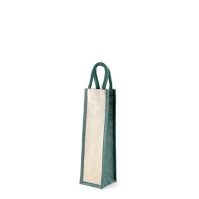 Picture of 1-BOTTLE CT GREEN ECO JUTTON WINE BAG STURDY AND SIMPLE GIFT BAG.