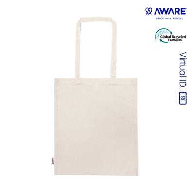 Picture of AWARE™ NATURAL 5OZ RECYCLED COTTON RPET SHOPPER TOTE BAG