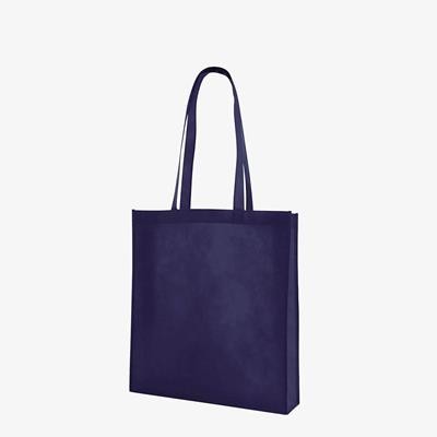 Picture of CHOROA NAVY 80GSM NON-WOVEN PP SHOPPER TOTE BAG with Full Gusset