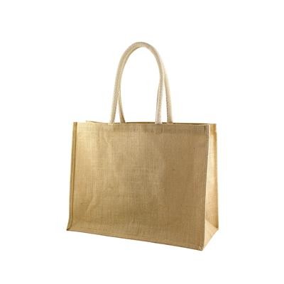 Picture of CHURA 100% ECO JUTE SHOPPER NATURAL TOTE BAG with Medium Cotton Cord Handles