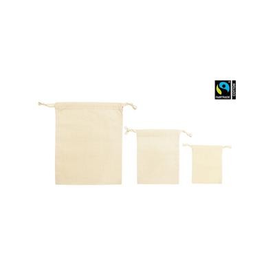 Picture of SMALL, MEDIUM, LARGE 5OZ FAIRTRADE COTTON DRAWSTRING POUCH
