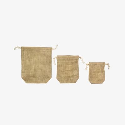Picture of NATURAL JUTE DRAWSTRING POUCHES with Bottom Gussets