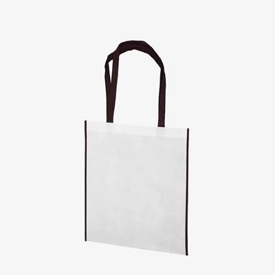 Picture of KIMA BLACK 80GSM NON-WOVEN PP TOTE BAG with Colour Trim & Handles