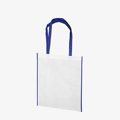 Picture of KIMA BLUE 80GSM NON-WOVEN PP TOTE BAG with Colour Trim & Handles
