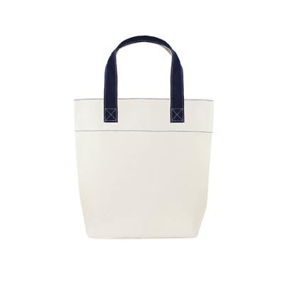 Picture of KAA 100% NATURAL CANVAS ECO SHOPPER 16OZ TOTE BAG with Medium Dyed Navy Canvas Handles