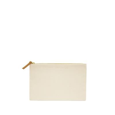 Picture of KANGA 16OZ CANVAS NATURAL ZIP POUCH with Leather Pull.