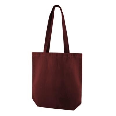 Picture of KINDI BURGUNDY 100% CANVAS ECO SHOPPER 10OZ TOTE BAG with Long Handles.