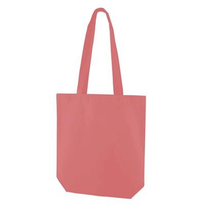 Picture of KINDI CORAL PINK 100% CANVAS ECO SHOPPER 10OZ TOTE BAG with Long Handles.