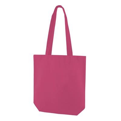 Picture of KINDI HOT PINK 100% CANVAS ECO SHOPPER 10OZ TOTE BAG with Long Handles.