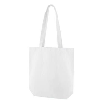 Picture of KINDI WHITE 100% CANVAS ECO SHOPPER 10OZ TOTE BAG with Long Handles.