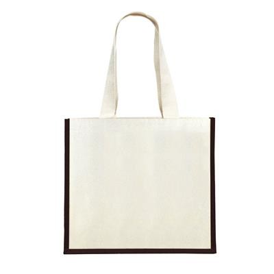 Picture of KONGONI BLACK 100% COTTON ECO SHOPPER 10OZ TOTE BAG with Dyed Gusset & Long Handles