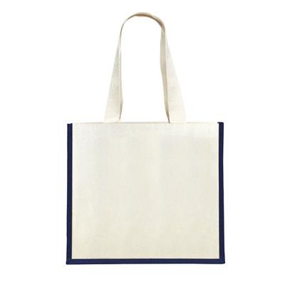 Picture of KONGONI BLUE 100% COTTON ECO SHOPPER 10OZ TOTE BAG with Dyed Gusset & Long Handles.