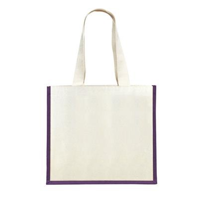 Picture of KONGONI PURPLE 100% COTTON ECO SHOPPER 10OZ TOTE BAG with Dyed Gusset & Long Handles.