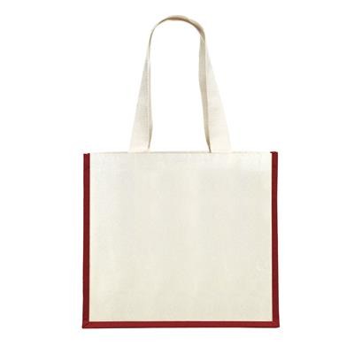 Picture of KONGONI RED 100% COTTON ECO SHOPPER 10OZ TOTE BAG with Dyed Gusset & Long Handles.