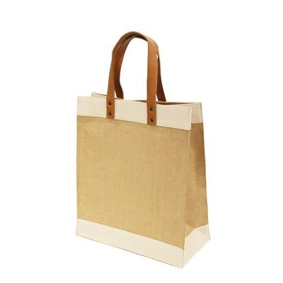 Picture of KORONGO LAMINATED 100% ECO JUTE BAG with Canvas Trim & Inner Pocket.