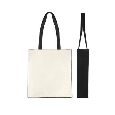 Picture of KUKU BLACK 100% CANVAS ECO SHOPPER 10OZ TOTE BAG with Dyed Gussets & Long Handles.