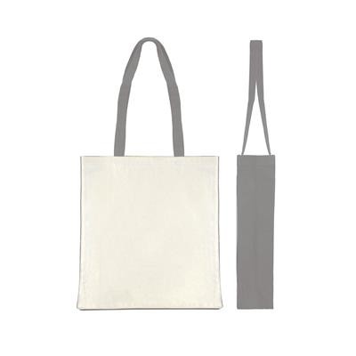 Picture of KUKU GREY 100% CANVAS ECO SHOPPER 10OZ TOTE BAG.