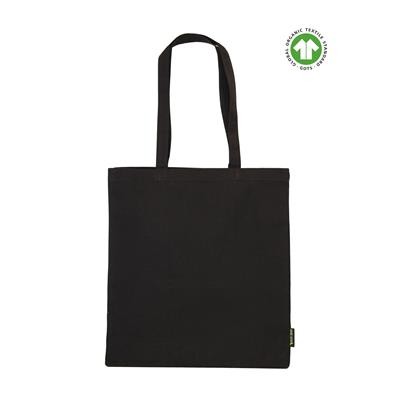 Picture of KUNGWI FC 100% ORGANIC CANVAS ECO BLACK SHOPPER 10OZ TOTE BAG with Full Gusset & Long Handles.