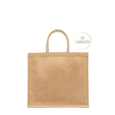 Picture of KWENZI 100% STIFFENED UNLAMINATED JUTE SHOPPER NATURAL TOTE BAG with Short Cotton Cord Handles