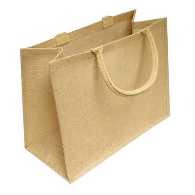 Picture of MEDIUM NATURAL JUTE DRAWSTRING POUCH with Bottom Gusset