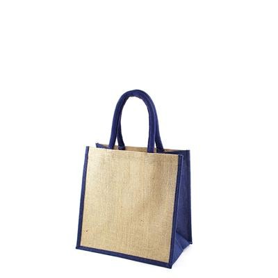 Picture of MAMBA CT BLUE 100% ECO MEDIUM LAMINATED JUTE BAG.