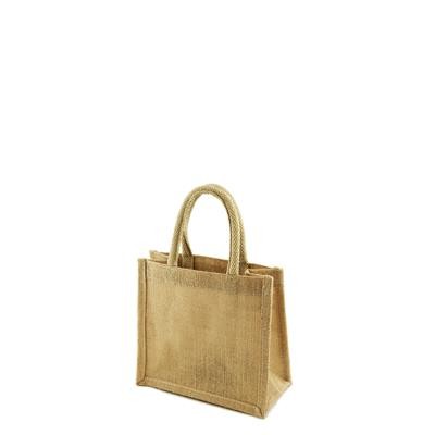 Picture of MINI 100% ECO SMALL LAMINATED JUTE BAG with Dyed Short Cotton Cord Handles