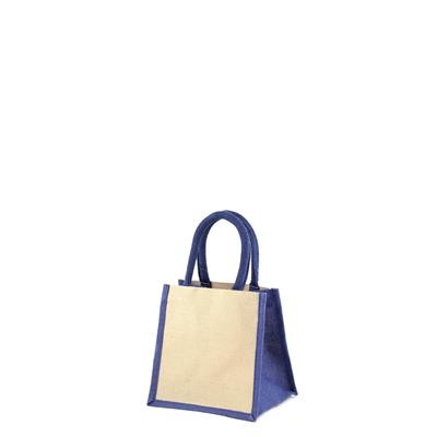 Picture of MINI JUKO BLUE 100% ECO LAMINATED JUTTON BAG.