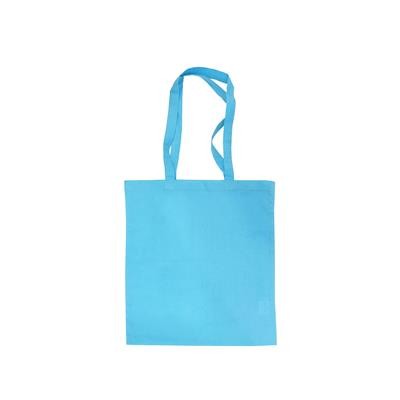 Picture of MONDO AQUA BLUE 100% COTTON ECO SHOPPER 5OZ TOTE BAG with Long Handles.