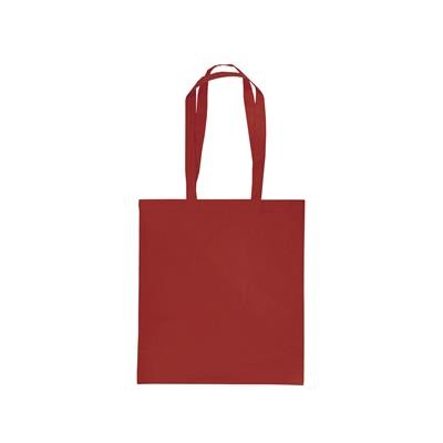 Picture of MONDO RED 100% COTTON ECO SHOPPER 5OZ TOTE BAG with Long Handles.