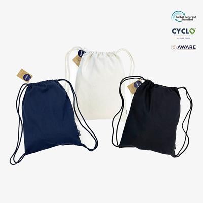 Picture of NYUKI 7OZ RECYCLED COTTON RPET DRAWSTRING BACKPACK RUCKSACK
