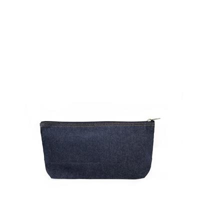 Picture of NDEGE DENIM 12OZ BLUE COSMETICS BAG with Nylon Zipper & Silver Chrome Puller.