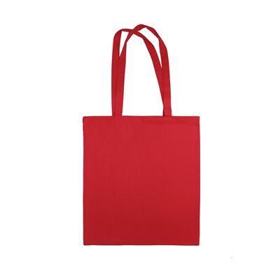 Picture of NYOKA RED 8OZ DYED CANVAS ECO SHOPPER TOTE BAG with Long Handles.
