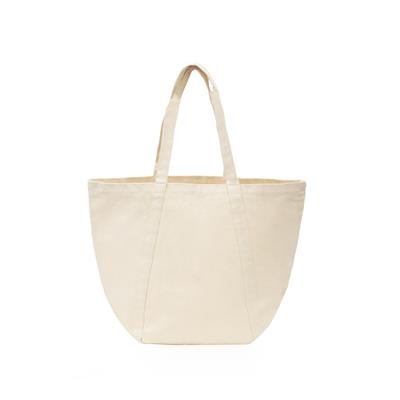 Picture of POMBOO 100% NATURAL CANVAS ECO SHOPPER 16OZ TOTE BAG with Nylon Zipper Closure & Medium Handles.