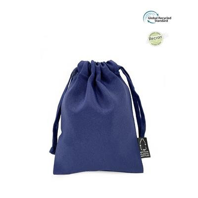 Picture of RPET POUCH NAVY ECO DRAWSTRING 5OZ POUCH MADE FROM 100% RECYCLED PLASTIC BOTTLES (RPET).