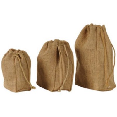 Picture of SMALL NATURAL JUTE DRAWSTRING POUCH with Bottom Gusset